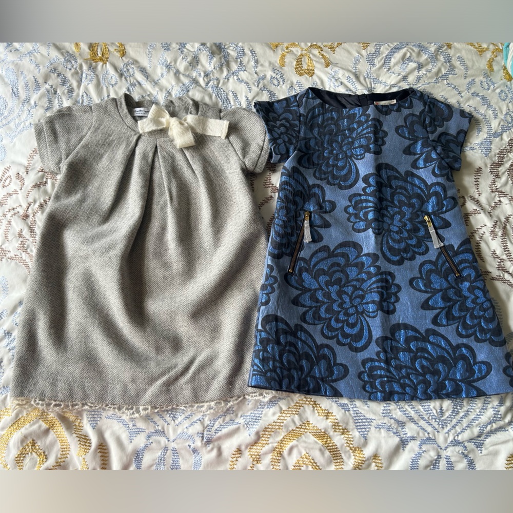 Stylish Gray and Blue Kids Dresses